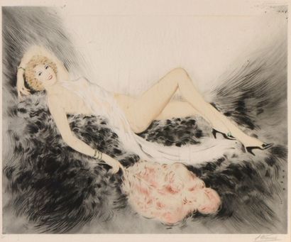 null Suzanne MEUNIER (1888 - 1979) 

"Femme allongée à la plume" et "Femme au bouquet"...