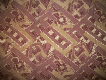 null Rideau en façonné Jacquard, circa 1930, décor cubiste de formes géométriques...