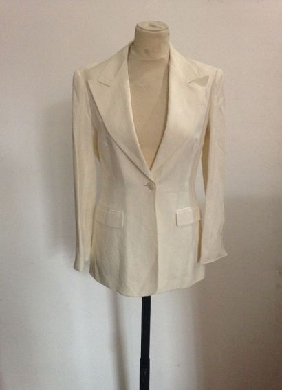 null Lot de deux vestes: ARMAND VENTILO, veste en soie et en lin, blanche, pour femme,...