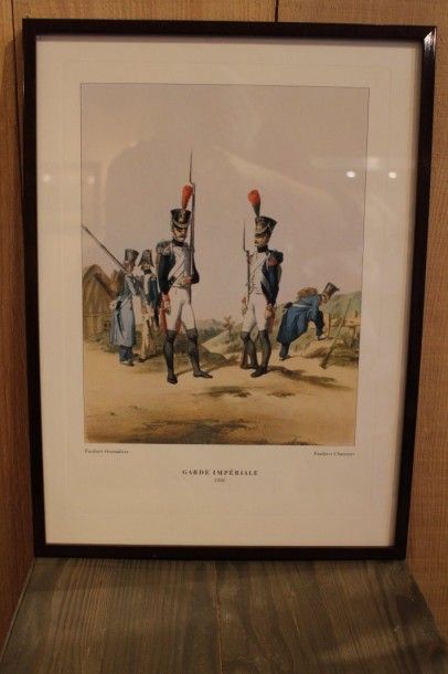 null "Garde Impériale en 1806" Gravure rehaussée, édition XXe siècle

41 x 30 cm