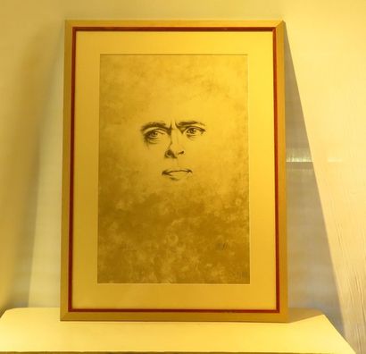 null Ecole moderne "Portrait de Jacques Brel" Lithographie, signée DARAL et numérotée...