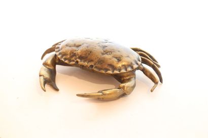 null Charles ARTUS (1897-1978) "Crabe" en bronze à patine mordorée, haut de la carapace...