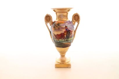 null Vase en porcelaine de Paris à décors paysage champêtre, vers 1820

H.: 22 c...
