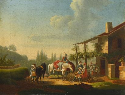 null Ecole XIXe siècle, d'après Jacques François SWEBACH (1769-1823)
 "La halte à...