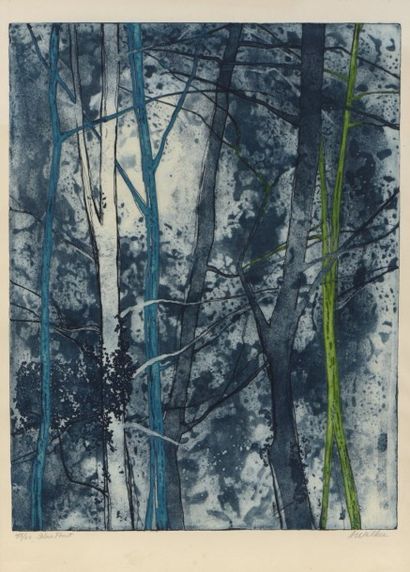 null Anne WALKER (1933) 

"Blue Forest"

Estampe, signée en bas à droite, numérotée...