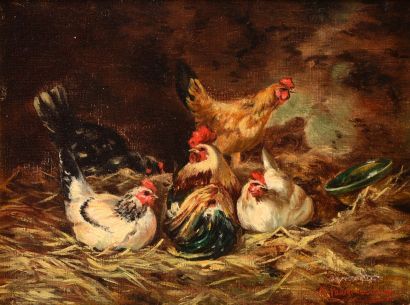 null VALETTE-COULANGE (XIX/XXe siècle)

"Poules"

Deux huiles sur toile, l'une signée...