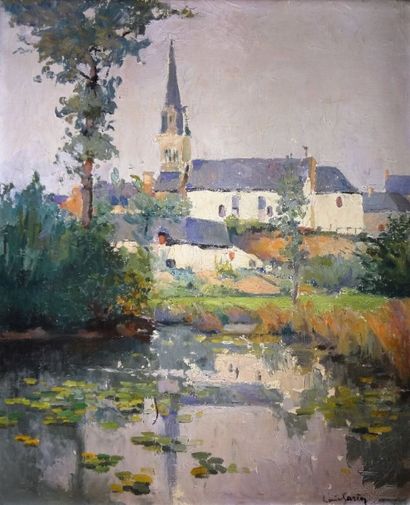  Louis GARIN (1888-1959) 
"Eglise" 
Huile sur toile, signée en bas à droite 
A vue...