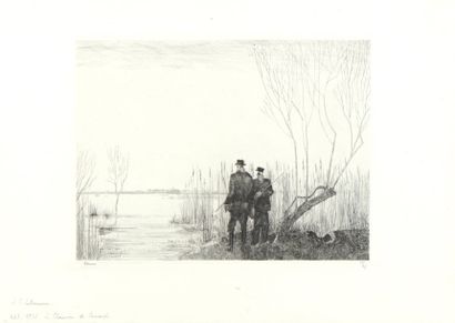 null Jean Émile LABOUREUR (1877-1943) 

"La chasse au canards" 

Gravure, signée...