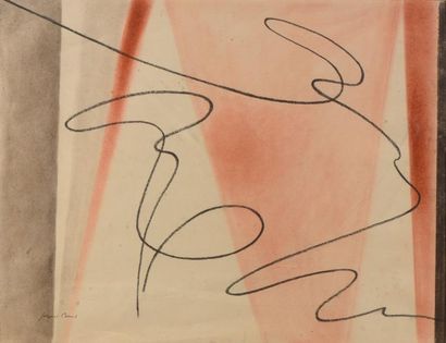 null Jacques CAMUS (1937) 

"Composition Noire, Orange et Brune"

Crayons gras, signée...