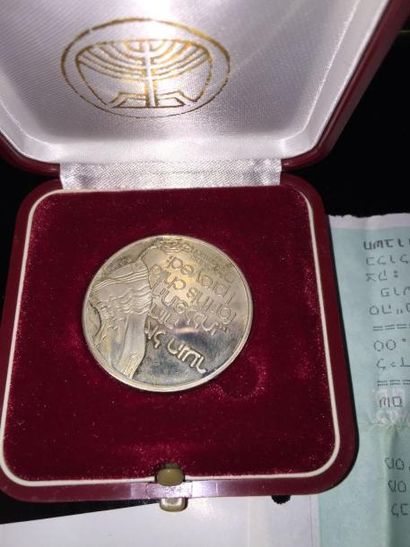 null Pièce commémorative israëlienne en argent (925 millièmes), Diam.: 3,4 cm, Poids:...