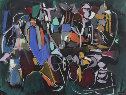 null LANSKOY André (1902-1976)

"Composition", 1970

Gouache sur fond noir, signée...
