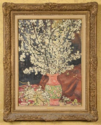 null VALTAT Louis (1869-1952)
"Bouquet de branches de cerisier"
Huile sur toile,...