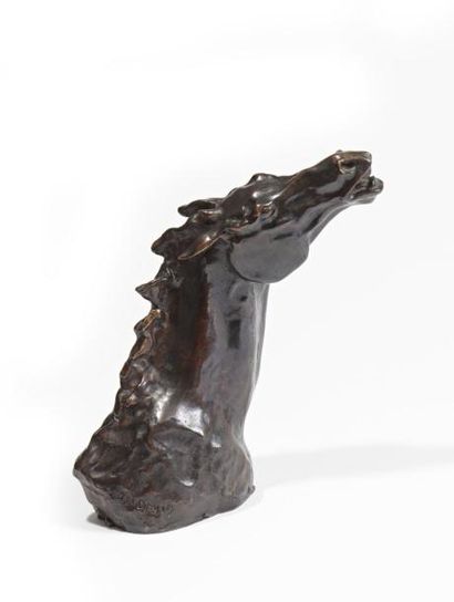 null DAVID José Maria (1944-2015) 

"Tête de cheval hennissant" 

Edition en bronze...