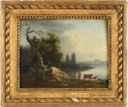 null Attribué à MOREAU Louis-Gabriel (Paris 1740-1806)

"Paysage à la rivière avec...