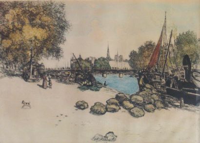 Jean-François RAFFAELLI (1850-1924) La Seine à Paris, 1911 

Eau-forte et pointe...