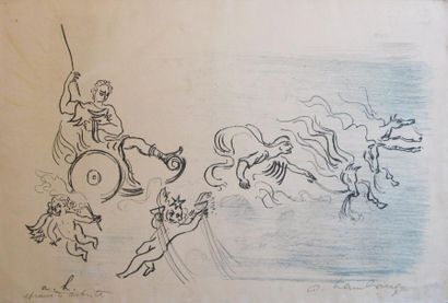 André HAMBOURG (1909-1999) Le char de Neptune 

Lithographie en couleurs sur papier,...