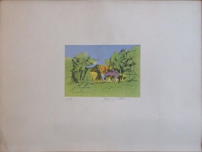 Jacques VILLON (1875-1963) Fermette en Normandie

Lithographie en couleurs sur papier,...