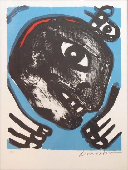 Bengt LINDSTRÖM (1925-2008) Visage 

Lithographie en couleurs sur papier, signée...