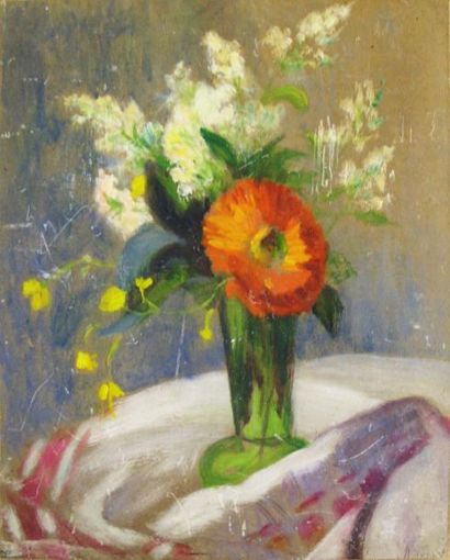 Marthe ORANT (1874-1957) Bouquet 

Huile sur panneau, signée en bas à droite, titrée...