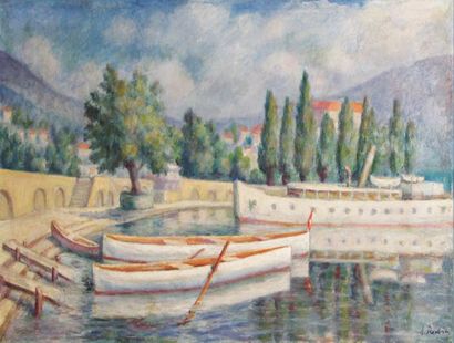 Albert RUBIN (1887-1956) Le petit port de Neufchâtel

Huile sur toile, signée en...