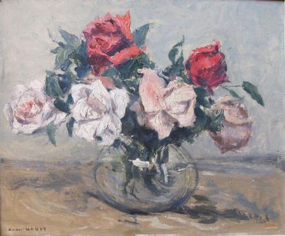 André GAGEY (1888) Bouquet 

Huile sur panneau, signée en bas à gauche 

46 x 55...