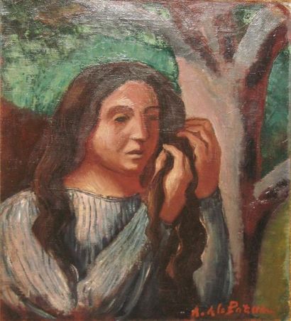 Amédée DE LA PATELLIERE (1890-1932) Jeune fille à la blouse mauve rayée, 1925

Huile...