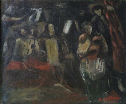 Amédée DE LA PATELLIERE (1890-1932) La musique de chambre, 1930

Huile sur toile,...