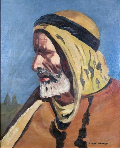 VAGH WEINMANN XXe Portrait d’un oriental 

Huile sur toile, signée en bas à droite

49...