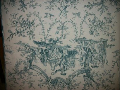 null 
Toile « Greuze », style des années 1789-1792, d’après Jean-Baptiste Huet, coton...