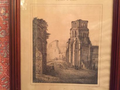 null Suite de onze gravures sur Rennes, XIXe siècle (piqures):

- Le portail des...