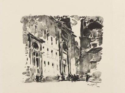 null 49 FOCILLON (Henri). Le Mont dans la ville. À Paris, Chez l’Artiste, 1928. In-4°...