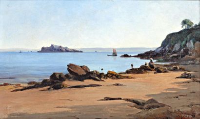 LANSYER Emmanuel (1835 - 1893) "Elégantes en bord de mer"

Huile sur toile, signée...