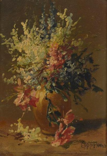 VAN COPPENOLLE Edmond (1846-1914) "Lilas" et "Bouquet champetre" 

Deux huiles sur...