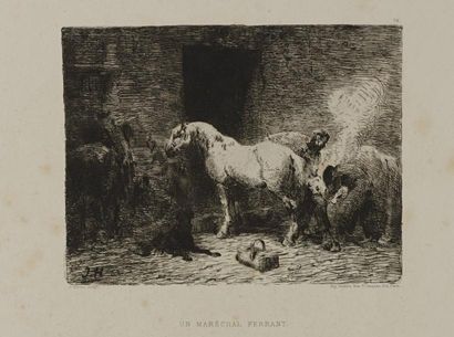 HEREAU Jules (1839-1879) "Marechal ferrant" 

Eau-forte grande marge, imprimée par...