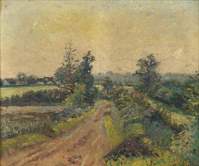De La VILLEON Emmanuel (1858-1944) "Sentier dans la campagne"

Huile sur toile, signée...
