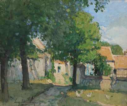 SCHLUMBERGER Eugène Jacques (1879-1960) "Ferme près de Bourlon-Marlotte" 

Huile...