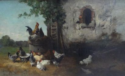 DEFAUX Alexandre (1826-1900) "La cour de ferme"

Huile sur toile, signée en bas à...