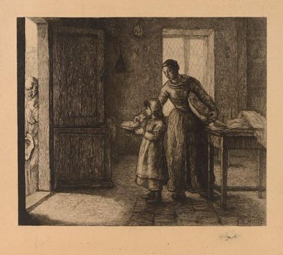 MILLET Jean François (1814-1875) "Mère et sa fille"

Eau forte, 

37 x 44 cm