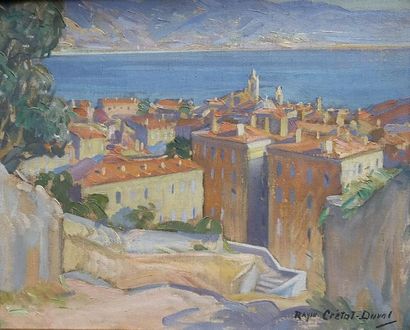 null Raymond CRETOT-DUVAL (1895-1986) 

"Vue d'un port méditerrannéen" 

Huile sur...