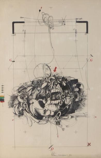 null Vladimir VELICKOVIC (1935)
"Composition"
Lithographie, signée en bas au centre...