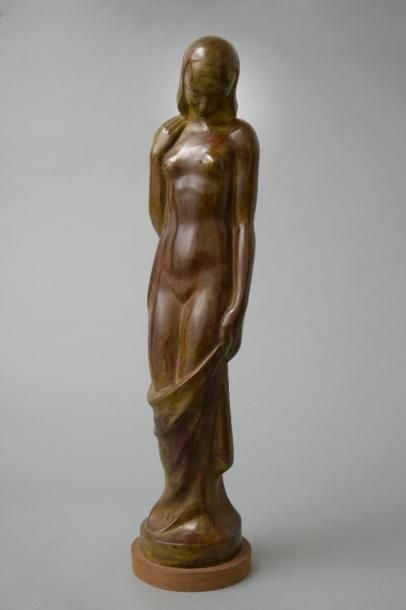 null Jan Anteunis (1896-1973). Baigneuse - Met Bitterheid. Epreuve en bronze à patine...