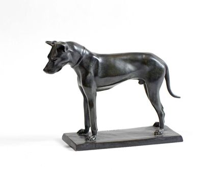 null Hildaa FITZAU (1892-1940). « Grand Dogue Allemand » (Art Déco). Epreuve en bronze...