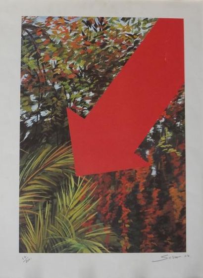 null Sacha SOSNO (1937-2013) 

Oblitération, jungle, 2004 

Lithographie en couleur...