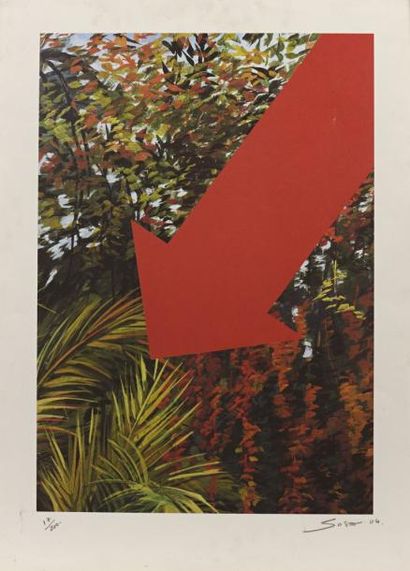 null Sacha SOSNO (1937-2013) 

Oblitération, jungle, 2004 

Lithographie en couleur...