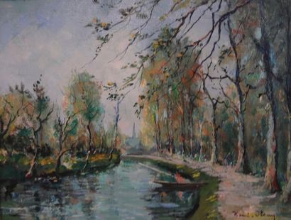 null Henri STENN (1903-1993) 

"Bords de rivière à Meung sur Loire"

Huile sur toile,...