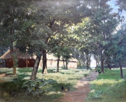 null Louis-Alphonse POITEVIN (1819-1882) 

"Chaumière dans un sous-bois"

Huile sur...