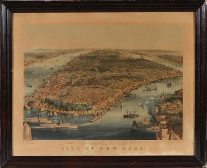 null "City of New York (Manhattan)" 

Gravure colorisée, fin XIX siècle, 

A la cuvette...