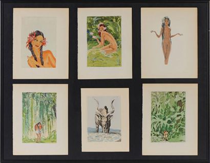 null Jean-Gabriel DOMERGUE (1889-1962) 

Illustrations pour « Le mariage de Loti...