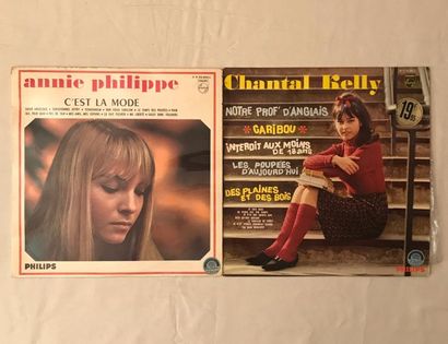 CHANSON FRANCAISE Lot de 2 disques 33 T, comprenant Chantal Kelly - Idem (PHILIPS),...