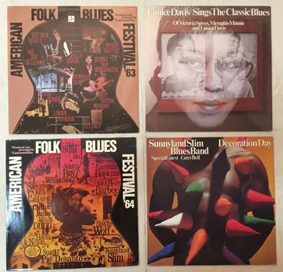 BLUES Lot de 71 disques 33 T de Blues et de R'n'B sur les labels Flyright, Festival,...